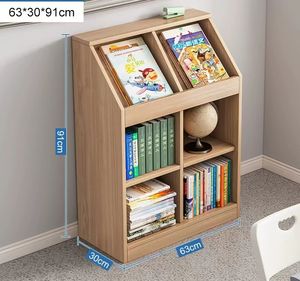 Étagère de rangement pour enfants, étagère pour livre d'atterrissage, étagère d'école, Design en bois, bibliothèque Nature, style Offres Spéciales - Product Image 3