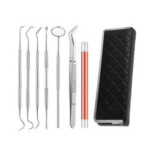 Outils dentaires en acier inoxydable, miroir buccal éclairé par LED, kit multifonctionnel de nettoyage et de soins dentaires avec aiguilles et fil dentaire. - Product Image 2