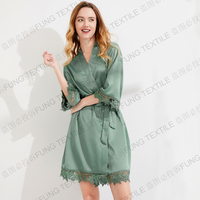 FUNG 3031 Robes en dentelle pour femmes Robe de mariée en satin de soie Vêtements de nuit pour fête de mariage