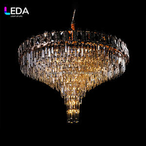 LEDA Latest Design Luxury <b>LED</b> Metal <b>Crystal</b> Chandelier for Wedding and Hotel <b>Ceiling</b> Decorations - Product Image 1