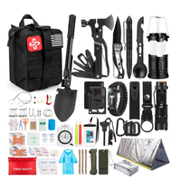 Kit de Supervivencia de 250 Piezas con Bolsa Compatible con Sistema Molle, Tienda de Campaña de Emergencia, Linterna, Excelente Regalo para Hombres, Campismo, Aventuras al Aire Libre