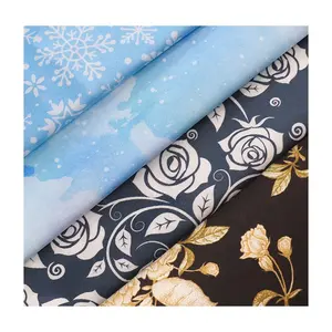 High quality custom print floral polyester plain woven imitation silk satin fabric for dress