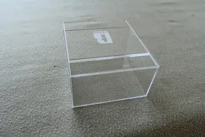 Caja acrílica transparente de plexiglás personalizada con tapa deslizante