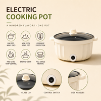 Yuedisi - Poêle électrique portable à double couche antiadhésive 220V avec couvercle en verre trempé