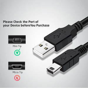 Câble SYONG USB-A vers Mini USB-B - 1M, Cordon de charge et transfert de données pour GoPro, Garmin GPS, <span class=keywords><strong>TI84</strong></span>, Caméra embarquée, Appareil photo reflex numérique, Micro USB - Product Image 3