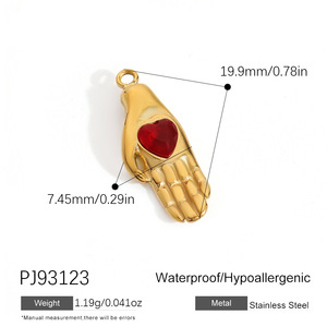 SUMMLY Venta al por mayor Colgantes de acero inoxidable chapados en oro de 18K con diseño de gota de aceite, pez, cara sonriente, corazón, flor y ojos, Joyería de moda - Product Image 2