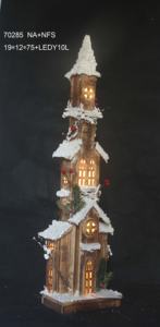 <span class=keywords><strong>Lemax</strong></span> Miniature Christmas Glowing House avec lumières LED Ornement d'intérieur à piles pour la décoration en bois - Product Image 2