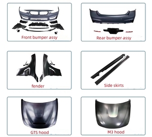 Parachoques para <span class=keywords><strong>BMW</strong></span> Serie 3 <span class=keywords><strong>F30</strong></span> F35 320i <span class=keywords><strong>328i</strong></span> 335i con Kit de Carrocería M3 Mejorado, Rejillas, Guardabarros, Faldón Lateral y Difusor de Parachoques Trasero - Product Image 3