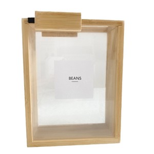 <b>Bamboo</b> Wood Storage Box Rectangle Wooden Lid Beans <b>Container</b> Kitchen Food Organizer Solid Color Modern Minimalist Design - Product Image 5