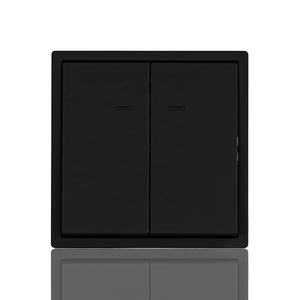 Interrupteur <span class=keywords><strong>2</strong></span> groupes standard euro avec voyant lumineux Panneau PC moderne à texture noire mate 220V-250V pour alimentation US/EU - Product Image 6