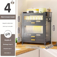 Étagère de rangement de cuisine avec support, égouttoir pour usage domestique, étagère de rangement pour bols et vaisselle, armoire à bols anti-poussière