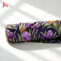 Kain Voile Muslin Katun Cetak Digital Custom Motif Bunga Laris untuk Gaun Wanita