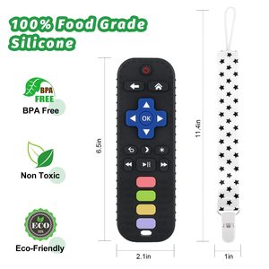 Productos <span class=keywords><strong>para</strong></span> Autismo, <span class=keywords><strong>mordedores</strong></span> con forma de Control remoto, antiestrés, suave, congelable, lavavajillas y nevera, juguetes seguros de silicona <span class=keywords><strong>para</strong></span> bebés - Product Image 5