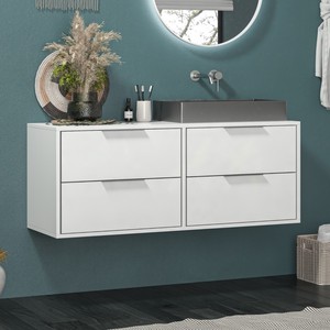 Kamalu KSPR-120D 120cm mobile bagno a parete con 4 cassetti scorrevoli - Product Image 1