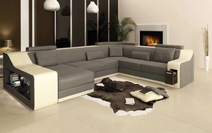 Americana foshan funzione di mobili in pelle di grano divano letto per divano divano set moderno divano turco set blu mobili da soggiorno - Product Image 2