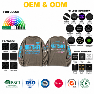 T-shirt da <span class=keywords><strong>uomo</strong></span> slim fit termica a maniche lunghe, girocollo, con cuciture di alta qualità, effetto distressed e scolorito, personalizzabile - Product Image 4