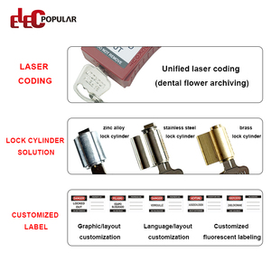 Elecpopular Industrial Non Conductive Nylon Body 76mm <strong>Long</strong> Label Lockout <strong>Padlock</strong> Steel <strong>Shackle</strong> Master Key Safety <strong>Padlock</strong> - Product Image 5