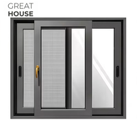 Fenêtres coulissantes en aluminium, cadre coulissant, double vitrage, fenêtre moderne personnalisée, design graphique de luxe en aluminium pour bureau