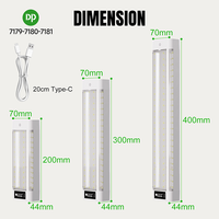 Lampe de Secours LED Portable à Tube avec Batterie Amovible DP, Crochet Magnétique, Affichage de Puissance Stroboscopique 3 Modes et Recharge Type C