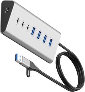 SYONG 노트북 스테이션 충전 허브 7포트 4 USB 3.<span class=keywords><strong>2</strong></span> / 3 타입 C 3.<span class=keywords><strong>2</strong></span> 스플리터 <span class=keywords><strong>2</strong></span> in 1 USB / 타입 C 커넥터, 충전 어댑터 - Product Image 6