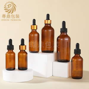 Amber <b>Dropper</b> <b>Bottle</b> 120ml Custom Logo Recyclable Glass <b>Bottles</b> - Product Image 2