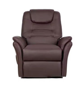 Canapé-lit sectionnel de salon de maison de vieil homme fonctionnel avec des housses de siège de théâtre chaises inclinables en cuir marron - Product Image 1