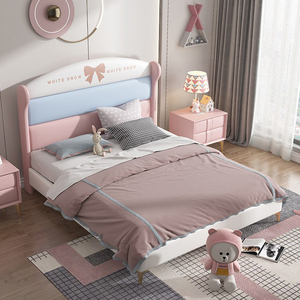 Set <span class=keywords><strong>Letto</strong></span> per Bambini in Stile Retrò Americano, Telaio <span class=keywords><strong>Letto</strong></span> di Alta Qualità, Morbido e Popolare, Design Minimalista Rosa - Product Image 3