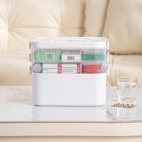 Boîte de rangement portable en plastique pour médicaments, trousse de premiers soins vide pour la maison et les voyages
