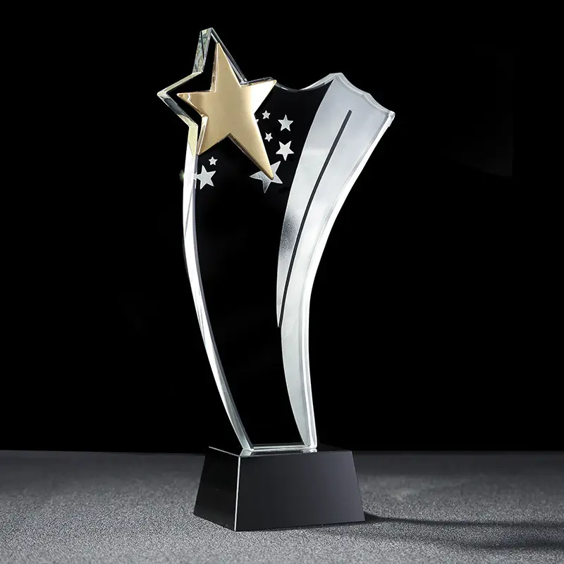 Cina campioni di cristallo premio K9 trofei di cristallo personalizzato incisione Laser spazi vuoti trofeo Business