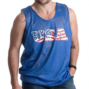 Custom Logo Breathable Knitted Sporty <b>Men's</b> Gym Tank Top Workout Bodybuilding Singlet Fitness Sleeveless <b>Vest</b> - Product Image 1