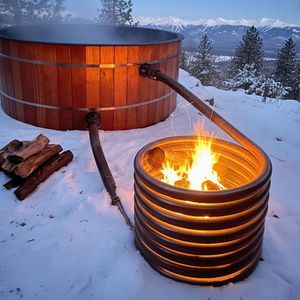 Kit de serpentin chauffé au bois sur mesure pour baignoire en bois, thermosiphon en acier inoxydable, sans électricité, chauffage rapide, chauffage autonome DIY - Product Image 2
