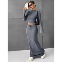 TKS 2026 Nouvelle Robe Décontractée Femme Manches Longues Coupe Ajustée avec Lacets à la Hanche Couleur Unie pour Printemps Automne