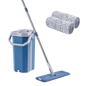 Nouvelle serpillière plate rotative en microfibre pour nettoyage humide et sec 360° avec seau essoreur - Product Image 1