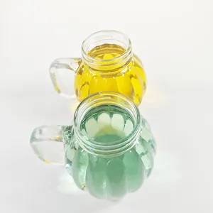 Mason chum cup nhà bếp uống ly thực phẩm xử lý Jar bán buôn bí ngô Glass vòng linh hoạt cao Glass Jar với nắp và ống hút