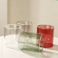 Pot à bougie en verre borosilicaté à double paroi 200/400ml Pot parfumé résistant à la chaleur pour la verrerie cylindrique de