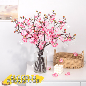 Branche de fleur de prunier artificielle, branche unique, fleurs en soie plastique, haute simulation, style oriental, décoration intérieure - Product Image 3
