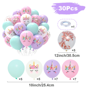 93 pièces de décorations d'anniversaire sur le thème de la <span class=keywords><strong>licorne</strong></span>, ballons arc-en-ciel, vaisselle, toile de fond, cadeaux de fête pour la fête de bébé ou les fêtes de filles - Product Image 3