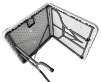 Table de salle à manger pliable en plastique à prix abordable, facile à ranger, table d'extérieur blanche, robuste et portable
