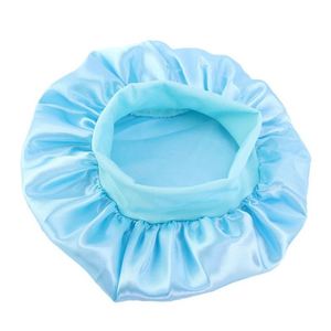 Bonnet en satin pour enfants avec large bande élastique, bonnet de nuit personnalisé avec logo, en soie douce, simple couche, pour adolescents, tout-petits et enfants - Product Image 1