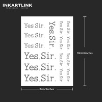 Autocollant de tatouage temporaire personnalisé « Yes Sir Letter » à base de plantes, imperméable, longue durée (15 jours), semi-permanent, pour le corps (hanches, taille) – Hommes et Femmes