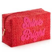 Fabricant personnalisé avec logo imprimé brodé doux petit mini sac de voyage en coton matelassé gaufré maquillage cosmétique pochette