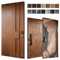 Porte d'entrée intelligente moderne de style américain en aluminium de haute qualité, porte blindée en acier pour la sécurité de la maison, porte pivotante pour maison