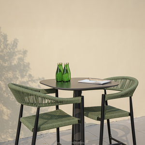 Juego de Sillas y Mesa de Bar para Exteriores de Aluminio OSMEN <span class=keywords><strong>Jennifer</strong></span> con Tablero de Piedra Sinterizada y Diseño de Tejido de Cuerda - Product Image 4