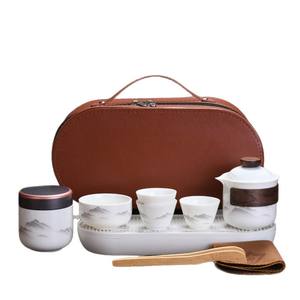 Dehua White Porcelain Travel <b>Tea</b> Set <b>One</b> <b>Pot</b> Four Cups Portable Traditional Design Gift Set - Product Image 4