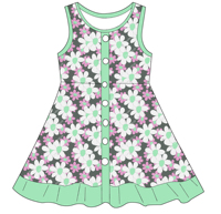 Nouvelle robe d'été pour filles, style personnalisé, imprimé floral, sans manches, une pièce, avec volants à l'arrière, robe maxi pour bébés et enfants
