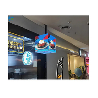 Écran LED Cube Magique Suspendu 5 Faces P1.86 d'Intérieur à Taux de Rafraîchissement Élevé, Écran LED Créatif pour Publicité en Bars et Magasins de Détail