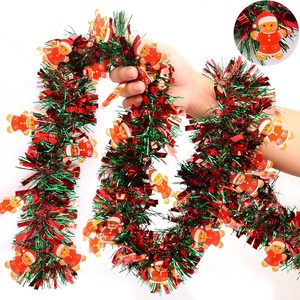 Vente chaude Décorations <span class=keywords><strong>de</strong></span> Noël Guirlande <span class=keywords><strong>de</strong></span> bas colorée et guirlande d'homme en pain d'épice du Père Noël - Product Image 4
