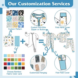 Conjuntos de Pijamas de Bambu Ecológicos e Respiráveis, Listrados e Xadrez, Roupas para Bebês Recém-Nascidos, Atacado Personalizado, Pijamas de Manga Longa para Crianças - Product Image 3