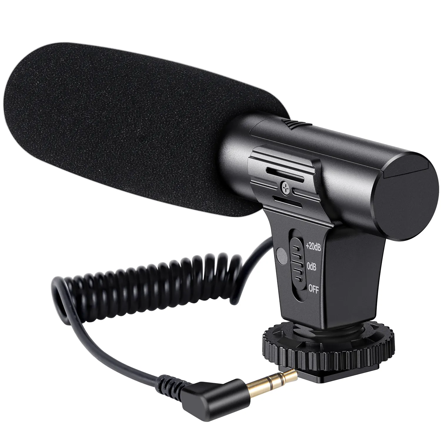 Meilleure vente de Microphones à Double réduction de bruit, caméra, Smartphone, fusil de chasse, Microphone avec couvercle en éponge