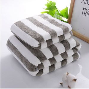 Serviette de bain douce et absorbante en microfibre tissée, polaire corail, cationique, pour hôtel, cadeau, 70*140cm, 35*75cm, vente en gros directe usine Chine, prix abordable - Product Image 2